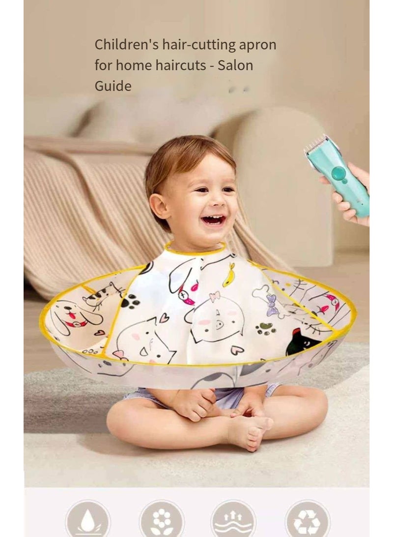 Cartoon Animal Kids Haircut Cape (0-15 Years), Hair Catching Apron - Image 3