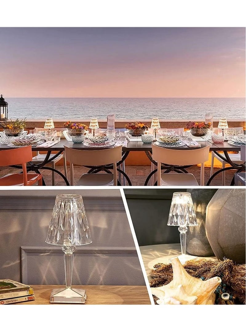 Raxoom Crystal Table Lamp, LED Night Light Bedside Lamp with USB Charging Port,Acrylic Touch Control Crystal LampDecoration Desk Nightstand Lamps,Decorative Lamp for Living Room Bedroom - Image 3