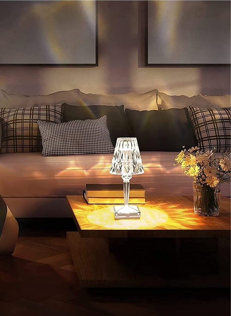 Raxoom Crystal Table Lamp, LED Night Light Bedside Lamp with USB Charging Port,Acrylic Touch Control Crystal LampDecoration Desk Nightstand Lamps,Decorative Lamp for Living Room Bedroom - Image 2