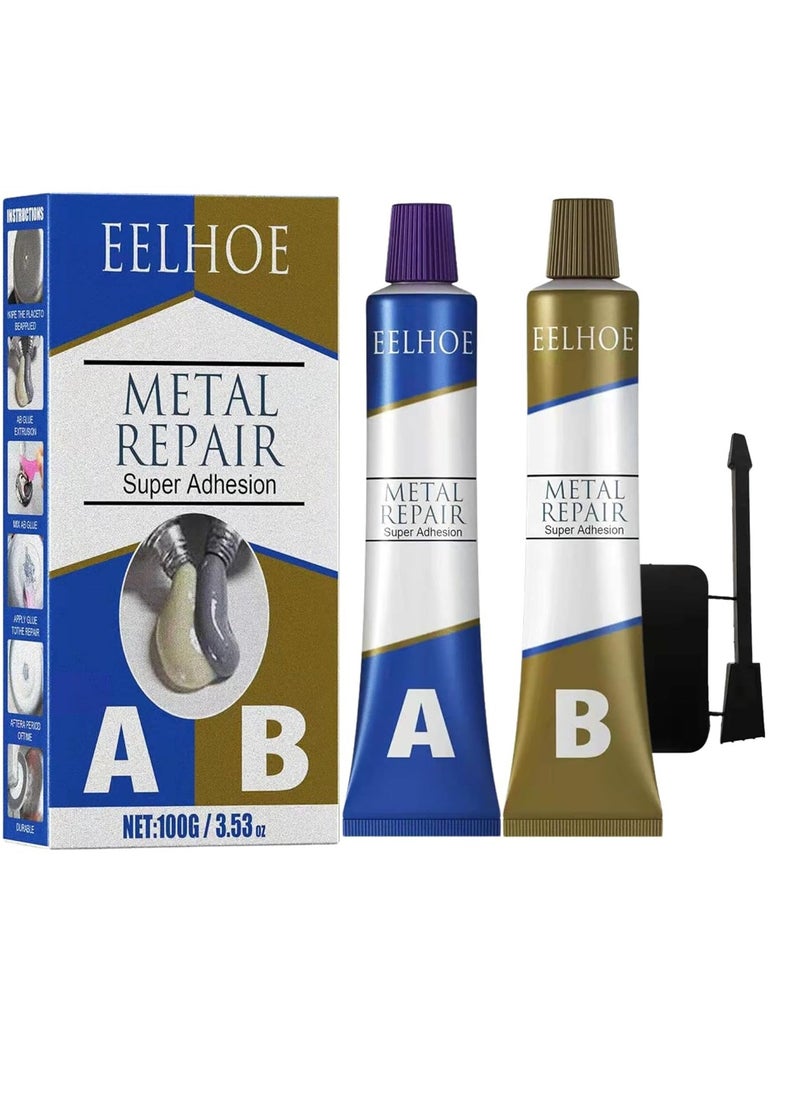 EELHOE Metal Cast Iron Repair Paste Set, Permanent Metal Repair Paste Set, Industrial Heat Resistance Cold Weld Metal Repair Paste Sealant Repair Agent  - Image 1