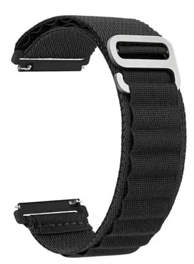 22mm bands For Samsung Galaxy Watch 3 45mm/Watch 46mm/Gear S3 Frontier/Classic,Sport Nylon Alpine Strap  For Men/Women Correa Replacement band-Black