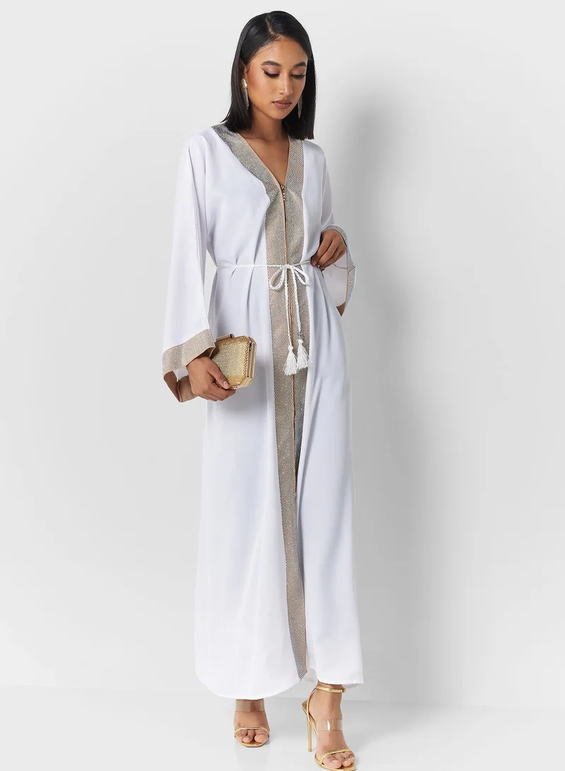 Khizana Abaya With Shimmer Hem