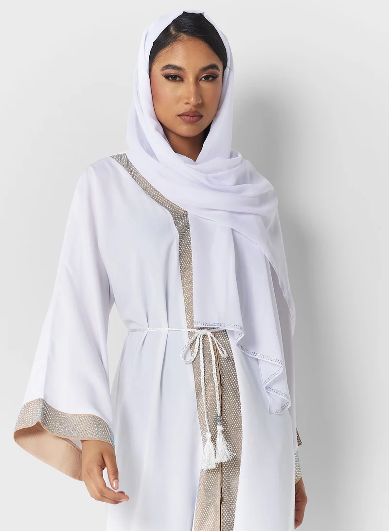 Khizana Abaya With Shimmer Hem