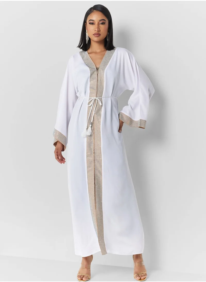 Khizana Abaya With Shimmer Hem