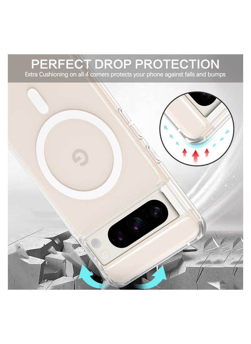 Generic - SYOSI for Google Pixel 8 Pro Case with MagSafe, Magnetic Plated Slim Thin Clear Transparent Shockproof Soft TPU Bumper Charging Protective Cover Phone Case for Pixel 8 Pro 6.7 2023, Clear - Image 1