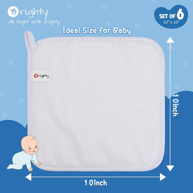 Orighty مناديل استحمام أورايتي للأطفال 6 عبوات، قماش فانيلا ناعم للغاية للبشرة الحساسة، مناديل استحمام للأطفال حديثي الولادة والرضع، مناشف استحمام متعددة الاستخدامات للأطفال، مناشف وجه، مناديل وجه، سجل الأطفال كهدية استحمام - Image 5