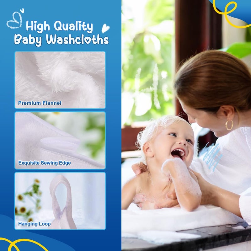 Orighty مناديل استحمام أورايتي للأطفال 6 عبوات، قماش فانيلا ناعم للغاية للبشرة الحساسة، مناديل استحمام للأطفال حديثي الولادة والرضع، مناشف استحمام متعددة الاستخدامات للأطفال، مناشف وجه، مناديل وجه، سجل الأطفال كهدية استحمام - Image 3