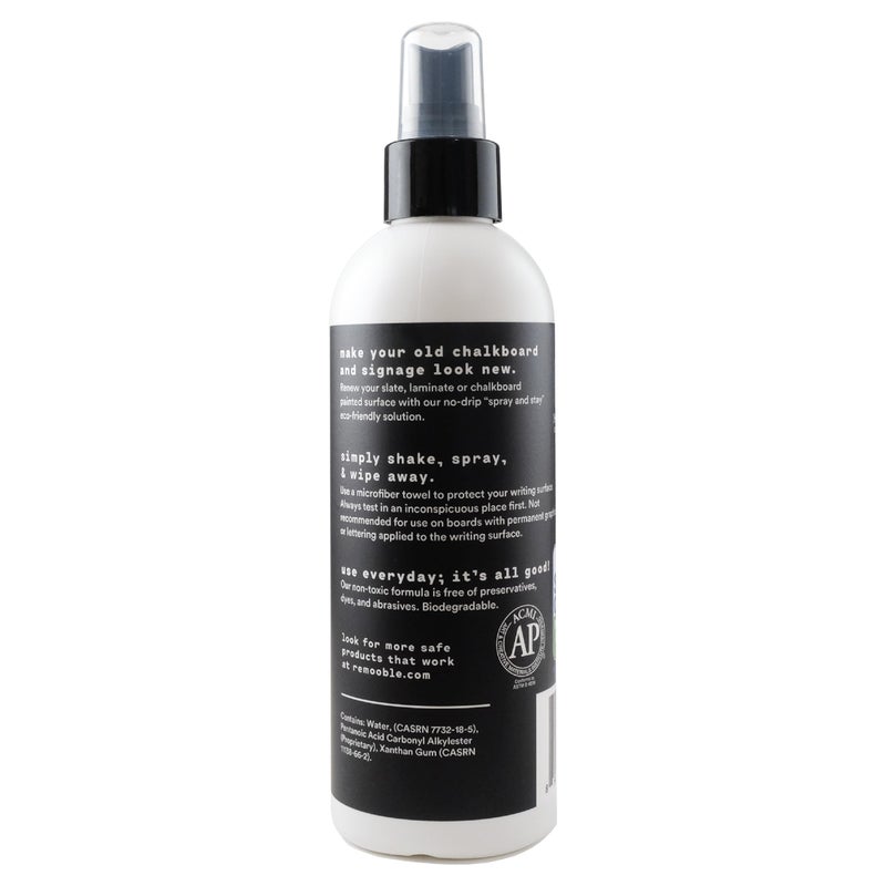 Remooble Non-toxic Chalkboard Cleaner & Microfiber Cleaning Cloth, 8 oz. - Image 2