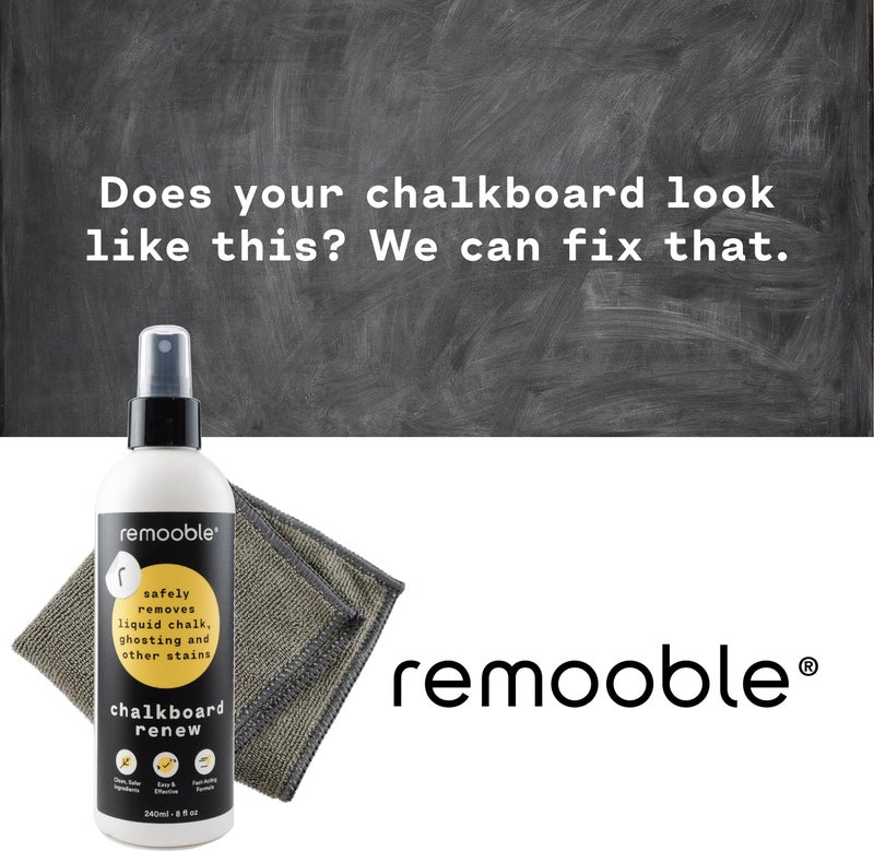 Remooble Non-toxic Chalkboard Cleaner & Microfiber Cleaning Cloth, 8 oz. - Image 5