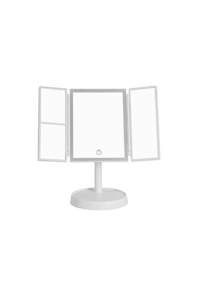 Wireless Foldable LED Makeup Mirror – 3-Tone Light, 2X/3X Magnification, 360° Adjustable, Rechargeable, HD Daylight 900LUX - Image 2