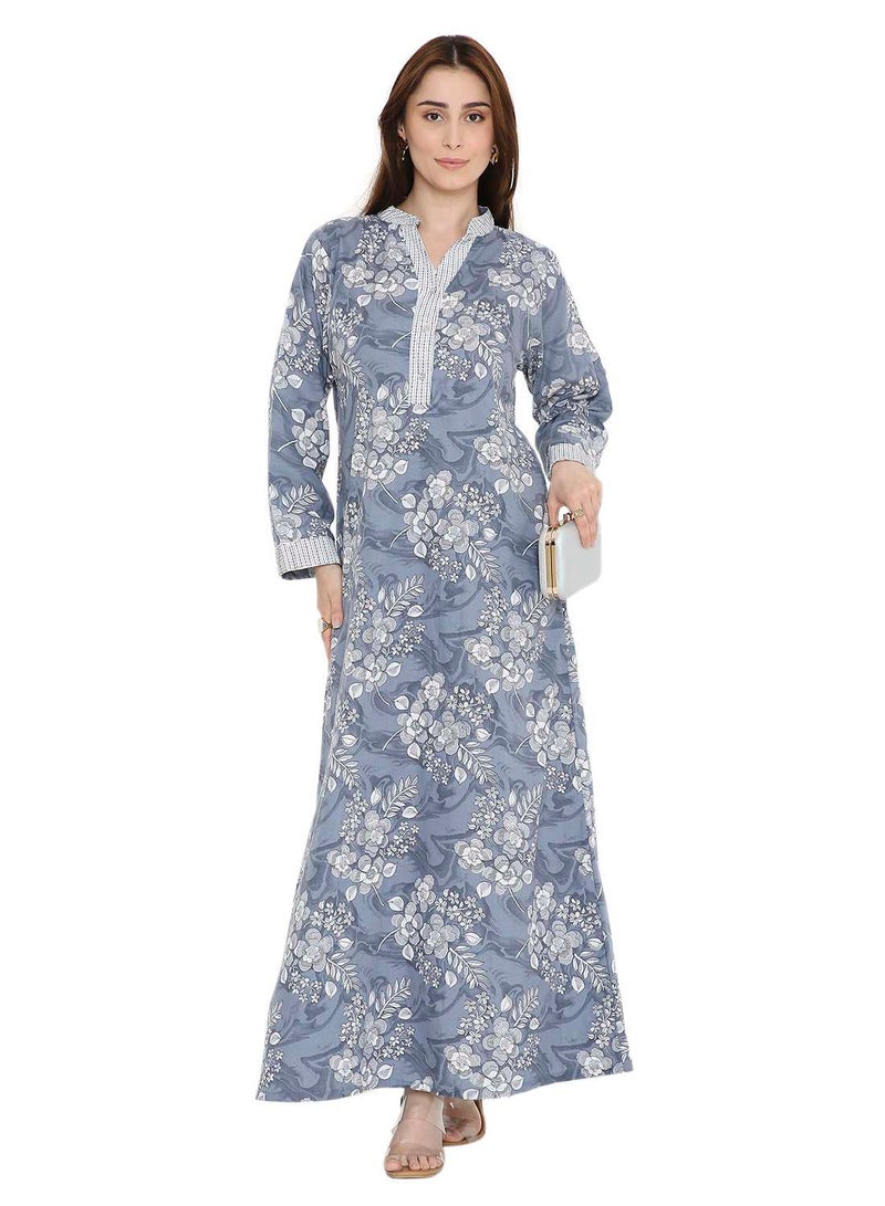 هانا آند سارا جلابية كفتان أنيقة مطبوعة بتصميم عصري - Image 1