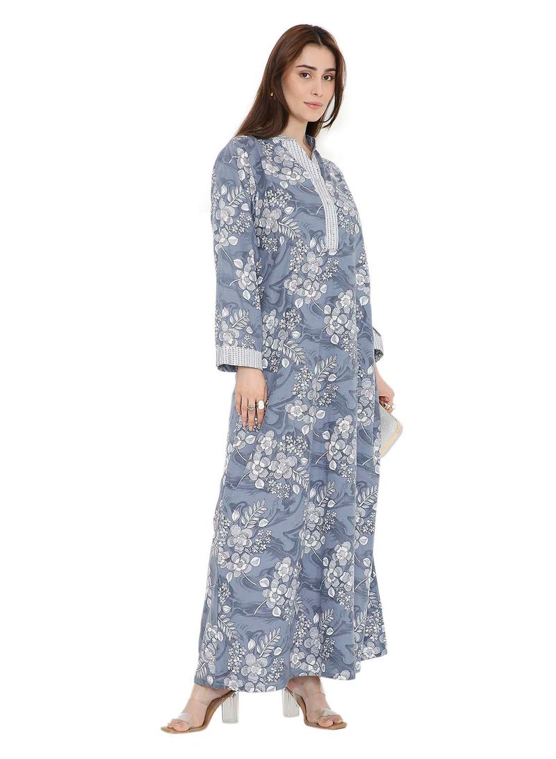 هانا آند سارا جلابية كفتان أنيقة مطبوعة بتصميم عصري - Image 5