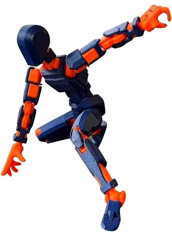 Generic - Titan 13 Action Figure, 3D Multi-Jointed Action Figures, Lucky Nova 3D Printed Robot Dummy Figures, Movable T13 Action Toys, Desktop Decoration, Christmas Gift (Bue-Orange) - Image 1