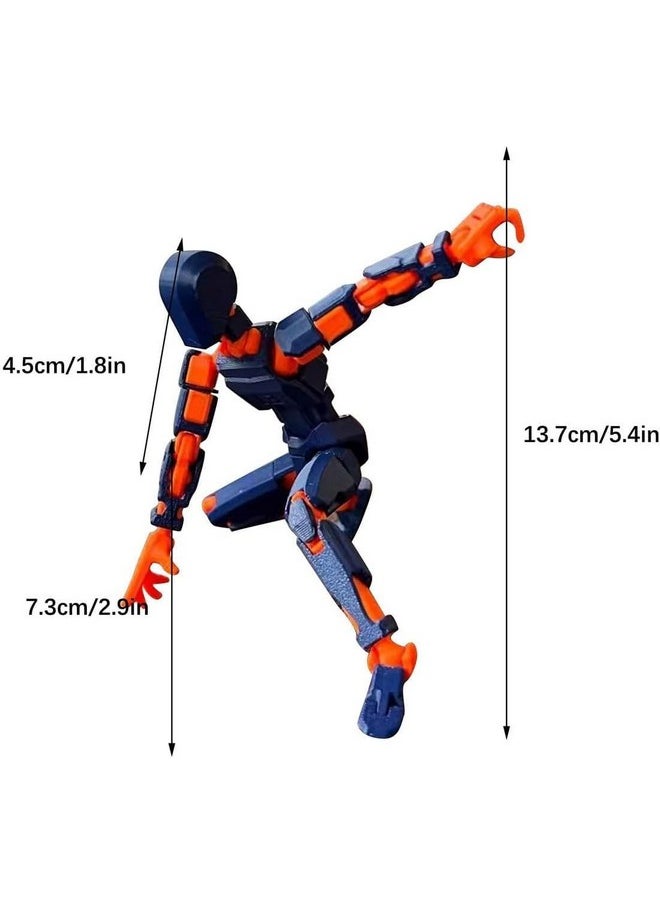 Generic - Titan 13 Action Figure, 3D Multi-Jointed Action Figures, Lucky Nova 3D Printed Robot Dummy Figures, Movable T13 Action Toys, Desktop Decoration, Christmas Gift (Bue-Orange) - Image 1