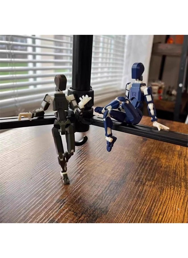 Generic - Titan 13 Action Figure, 3D Multi-Jointed Action Figures, Lucky Nova 3D Printed Robot Dummy Figures, Movable T13 Action Toys, Desktop Decoration, Christmas Gift (Bue-Orange) - Image 1
