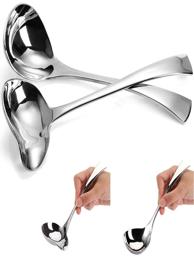 طقم يارلونج مكون من ملعقتين صغيرتين للصلصة، 7 بوصات، ملعقة صغيرة لسكب الصلصة مع صنبور، مصنوعة من الفولاذ المقاوم للصدأ 18/10، أدوات مطبخ لتقديم الطعام على الطاولة - Image 3