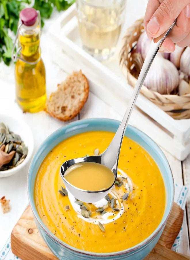 طقم يارلونج مكون من ملعقتين صغيرتين للصلصة، 7 بوصات، ملعقة صغيرة لسكب الصلصة مع صنبور، مصنوعة من الفولاذ المقاوم للصدأ 18/10، أدوات مطبخ لتقديم الطعام على الطاولة - Image 5