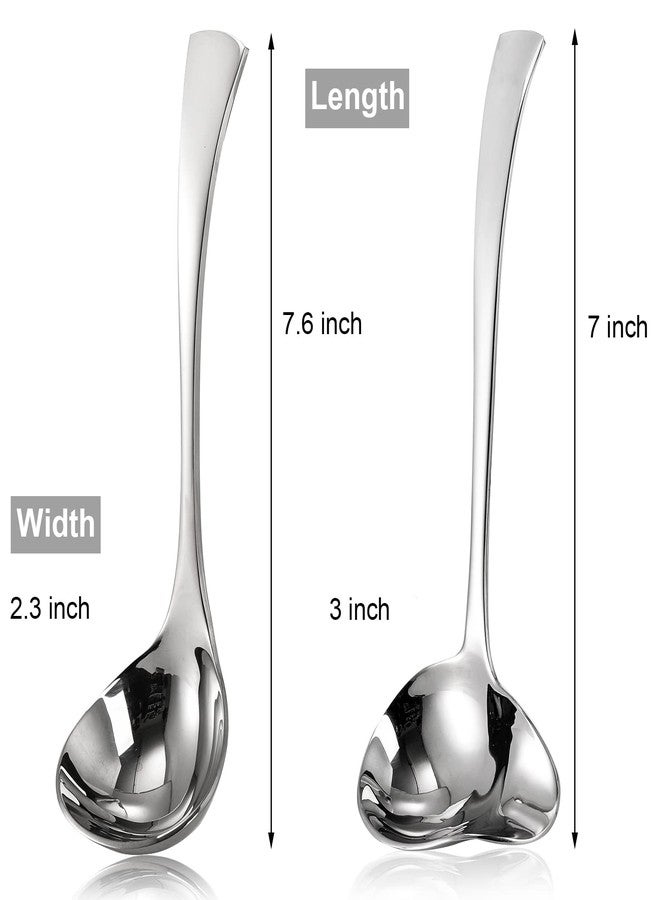 طقم يارلونج مكون من ملعقتين صغيرتين للصلصة، 7 بوصات، ملعقة صغيرة لسكب الصلصة مع صنبور، مصنوعة من الفولاذ المقاوم للصدأ 18/10، أدوات مطبخ لتقديم الطعام على الطاولة - Image 2