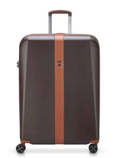 DELSEY Paris Promenade Hard 2.0 82cm Hardcase 4 Double Wheel Expandable Check In Luggage Trolley Chocolate
