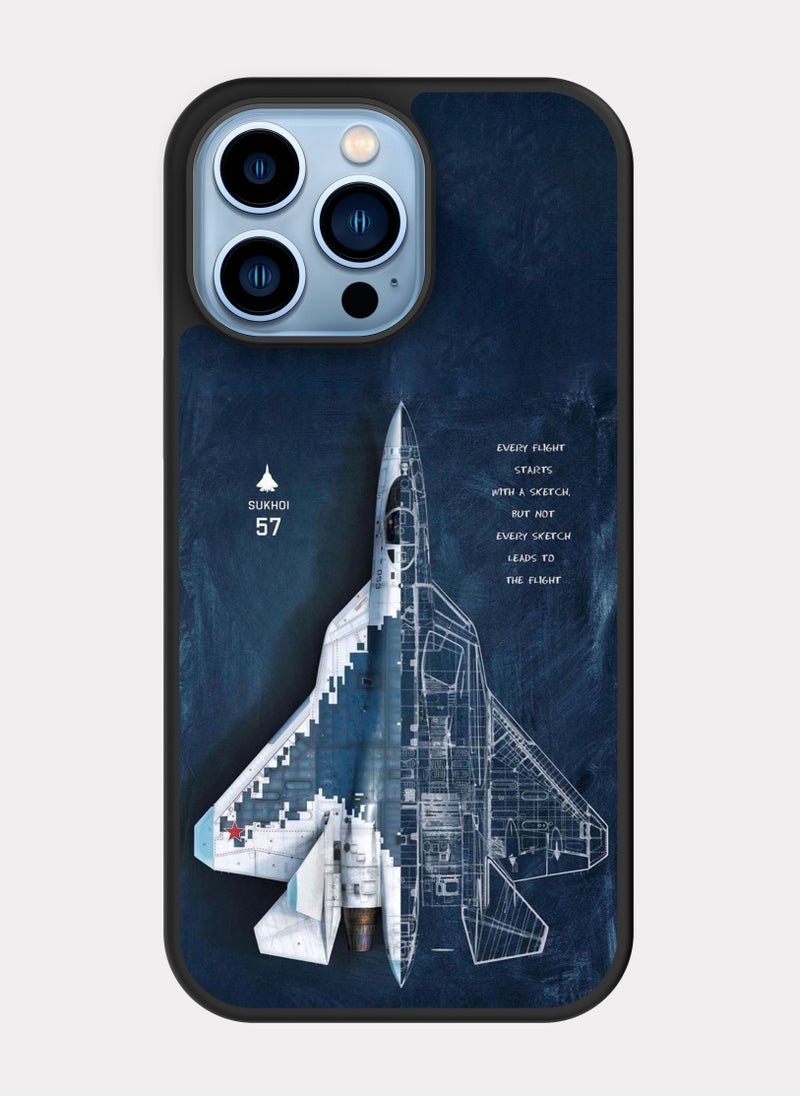 بكسلات كفر ايفون 13 برو ماكس طائرة سوخوي سو 57 الروسية نيلي - Image 1