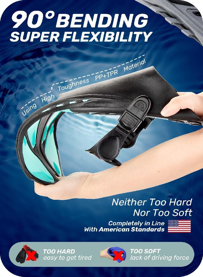 Capas CAPAS Snorkel Fins, Swim Fins Travel Size Short Adjustable for Snorkeling Diving Adult Men Women Kids Open Heel Swimming Flippers - Image 3