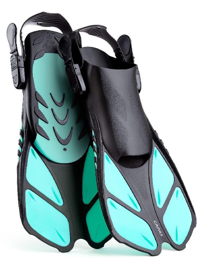 Capas CAPAS Snorkel Fins, Swim Fins Travel Size Short Adjustable for Snorkeling Diving Adult Men Women Kids Open Heel Swimming Flippers - Image 4