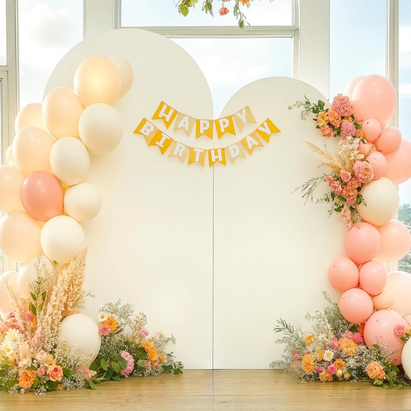 Suppromo Ivory Arch Cover Set of 2 Spandex 7.2 and 6ft Ivory Arch Backdrop Cover Wedding Arch Stand Covers for Bridal Shower Wedding Baby Shower Birthday Party Ceremony Banquet Photo Arched Background - Image 3