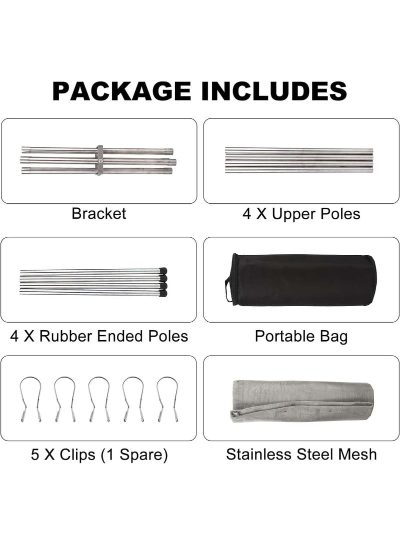 انسجام موقد نار خارجي محمول 22 بوصة - موقد نار مُطوَّر للتخييم، قابل للطي والتركيب، مصنوع من شبكة معدنية، مثالي للتخييم، وإشعال النار في الفناء الخلفي والحديقة - حقيبة حمل مُرفقة - Image 5