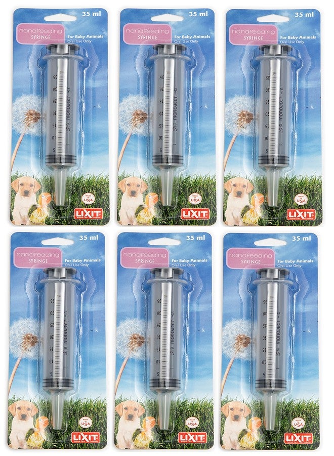 Lixit Hand Feeding Syringes for Puppies, Kittens, Rabbits and Other Baby Animals (35ML Pack of 6) - Image 1