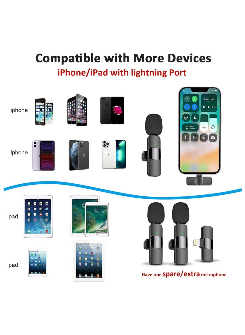 Generic - Professional Wireless Lavalier Lapel Microphone for iPhone, iPad - Cordless Omnidirectional Condenser Recording Mic for Interview Video Podcast Vlog YouTube - Image 1