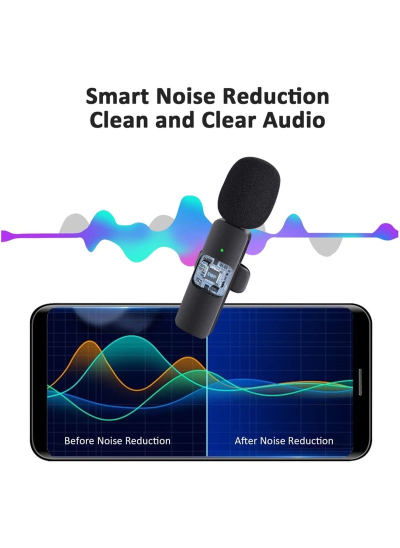 Generic - Professional Wireless Lavalier Lapel Microphone for iPhone, iPad - Cordless Omnidirectional Condenser Recording Mic for Interview Video Podcast Vlog YouTube - Image 1