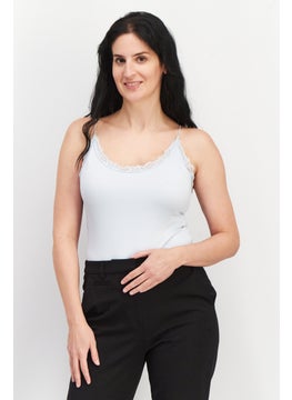 Women Textured Sleeveless Bodysuit, Sky Blue