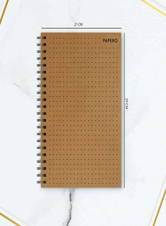 PaperO Professional A4 Dot Grid Notebook | 5MM Dot Design | A4 Size (8.5 x 11 inches) | Ideal for Architects & Designers | Kraft Cover | 100 Pages | Black - Image 3