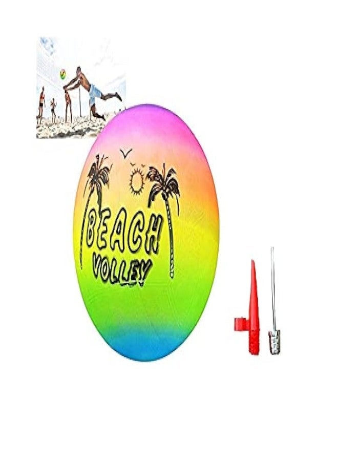 TT Beach ball Rubber Volleyball, Size 9 inch, (Multicolor)