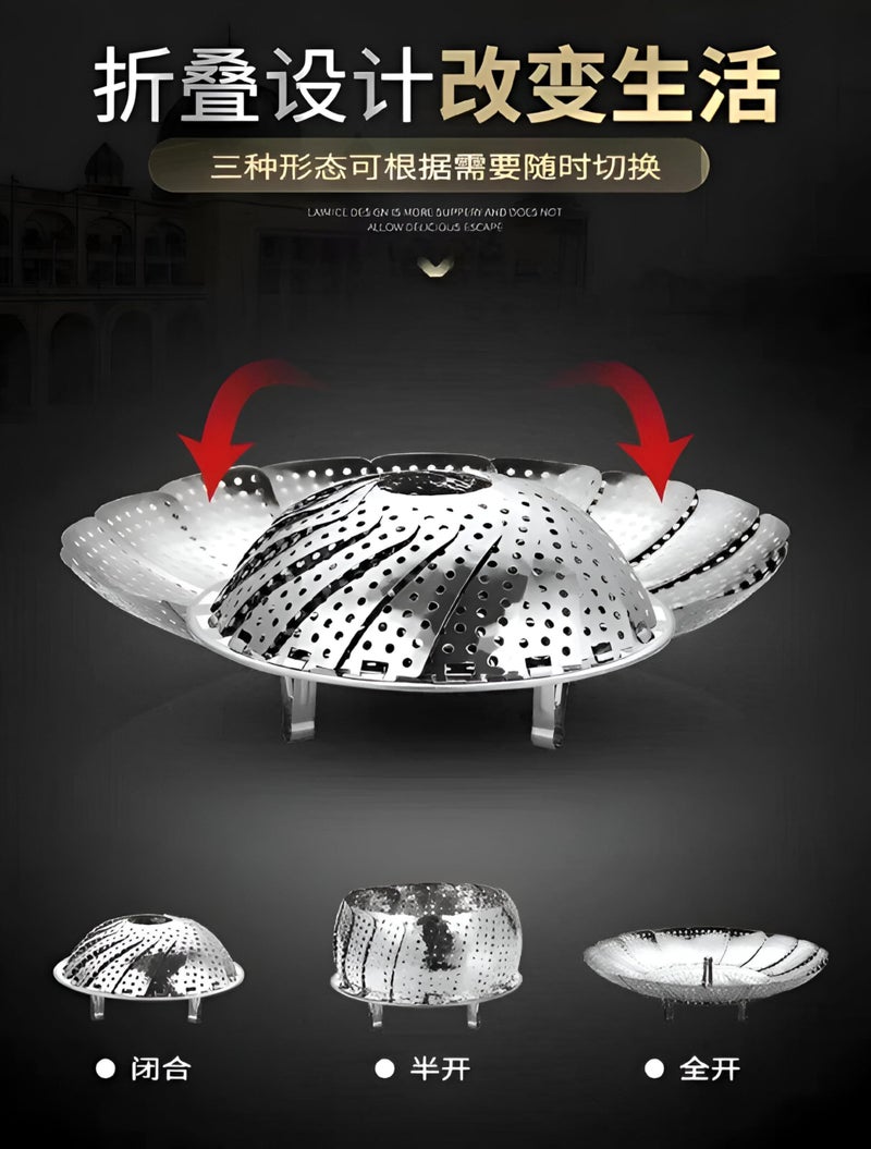 Adjustable Foldable Steam Basket - Stainless Steel Heat-Resistant Strainer for Cooking Healthy Meals, Suitable for Different Pot Sizes, Silver Finish (piece-1) - Image 5