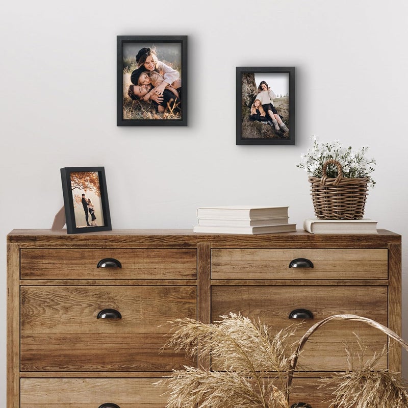 Americanflat Gallery Wall Frame Set of 3 - Picture Frame Set Includes 4x6, 5x7, 6x8 Frames - Black Picture Frames with Deep Molding and Shatter-Resistant Glass for Tabletop or Wall - Image 4