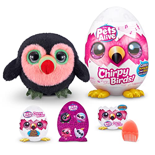 Pets Alive Chirpy Birds Toucan by ZURU Electronic Pet that Speaks Giant Surprise Egg Stickers Comb Fluffy Clay Bird Animal Plush for Girls - Image 1
