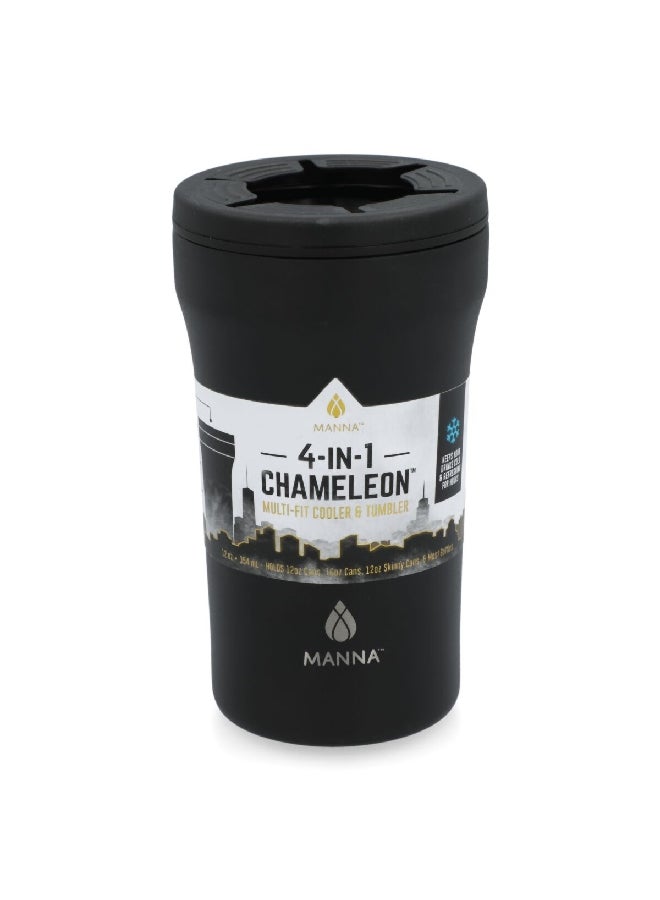 MANNA 4-In-1 Chameleon Multi-Fit Cooler Tumbler with Non-Slip Base Black 355 ml AC44078  - Image 1