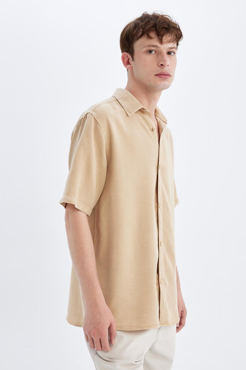 DeFacto Man Regular Fit Tencel Short Sleeve Shirt - Image 4