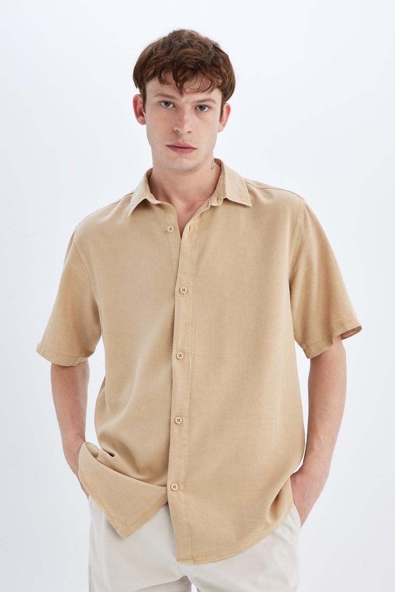DeFacto Man Regular Fit Tencel Short Sleeve Shirt - Image 3