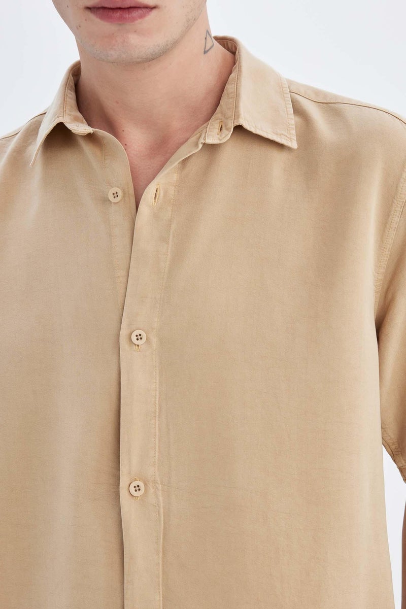 DeFacto Man Regular Fit Tencel Short Sleeve Shirt - Image 5