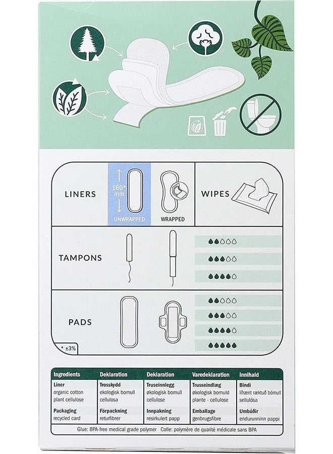 NATRACARE ناتراكير بطانات داخلية صغيرة طبيعية عضوية، مصنوعة من قطن عضوي معتمد، لب السليلوز المعتمد بيئيًا ونشا نباتي (1 عبوة، 30 بطانة إجمالاً) - Image 3