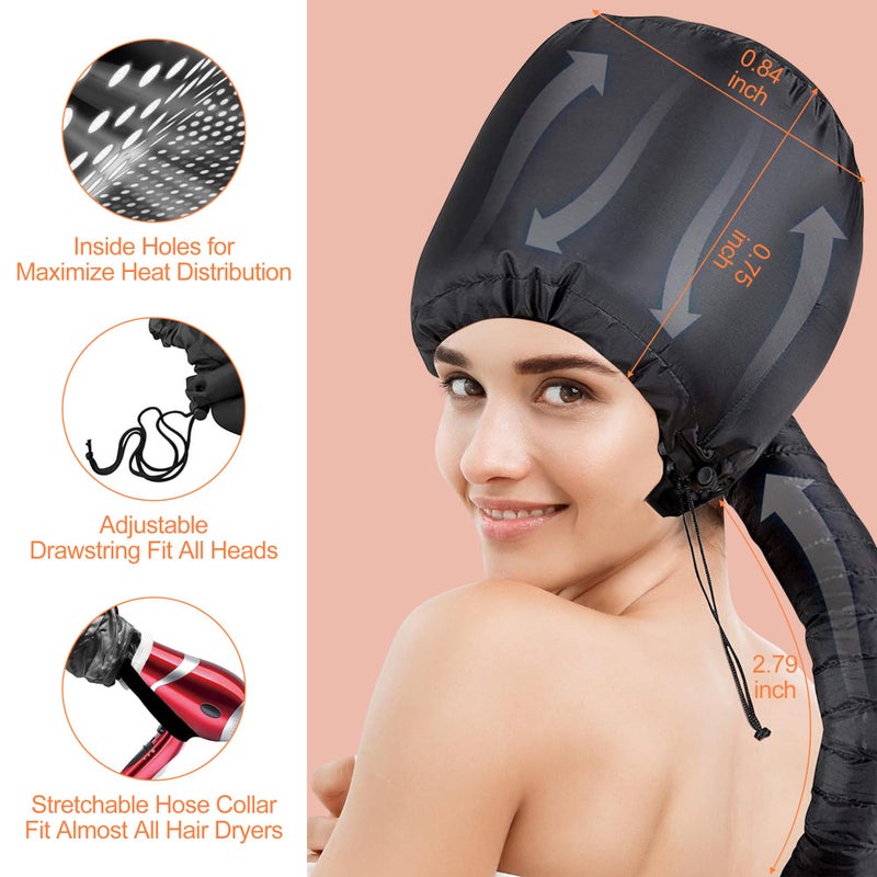 xnicx 42 pcs 7" Flexi Rods,Hair Curlers Rollers Flexible Curling Rods,Heatless Bendy Foam Curls for Long,Medium,Short Hair to Sleep in,with Hair Dryer Bonnet for Quick Shaping(Black) - Image 4