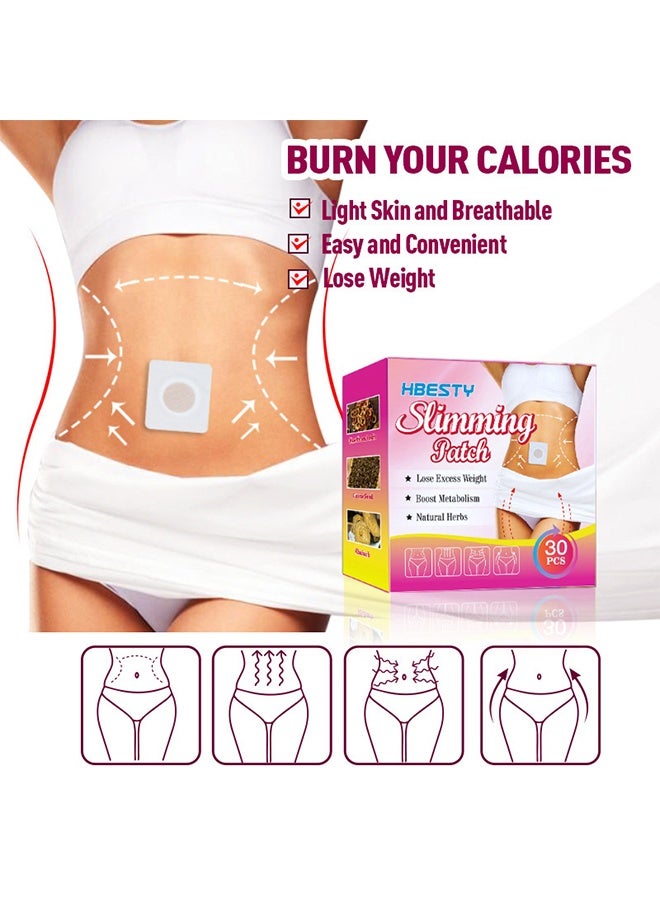HBESTY 30Pcs Slimming Patch For Body Contouring, Tightens And Tones Your Skin, Slimming Patch Belly Patch, Helps To Improve Your Overall Health, Thin Pa-tch Navel Stick Burning Fat Weight Loss, Sweatproof Belly Pa-Tches, Belly Stickers Suitable For All Body Types - Image 4