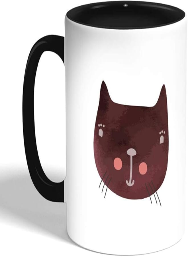 Decalac happy cat Printed Coffee Mug, Black (Ceramic)