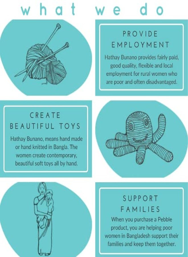 Pebble Fair Trade Handmade Crochet Cotton Friendly Lemon Baby Rattle - Image 2