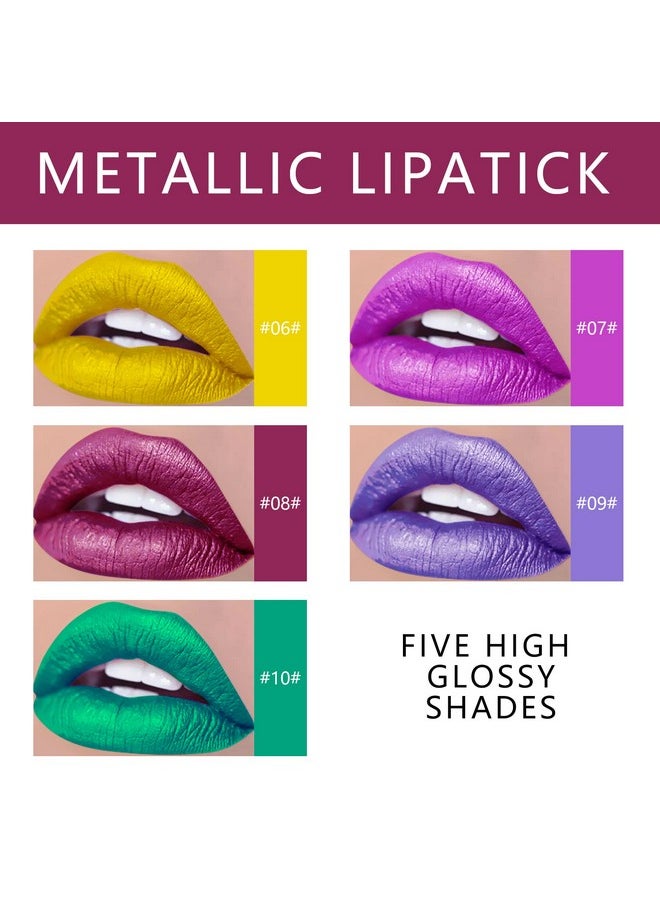 KYDA 10 Colors Lipstick Matte Velvet&Glitter Metallic Colors For Glossy Radiant&Full Matte Lip Gloss Nonstick Cup Long Wear Lip Glaze High Pigmented Lipstick Cosmetic By Ownest Beautyset B  - Image 3