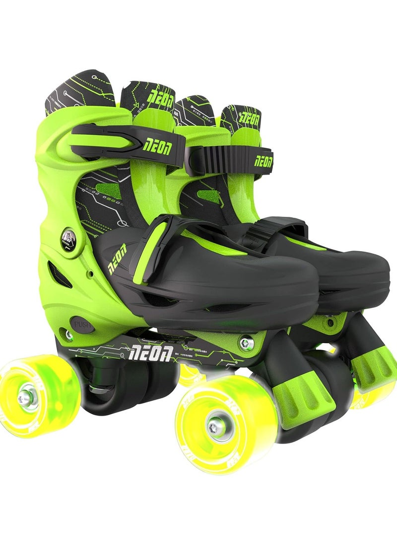 Yvolution Quad and Inline Skates Neon Combo 2-in-1 Skates for Kids with LED Wheels | Adjustable Sizing 3-6 Years  - Image 2