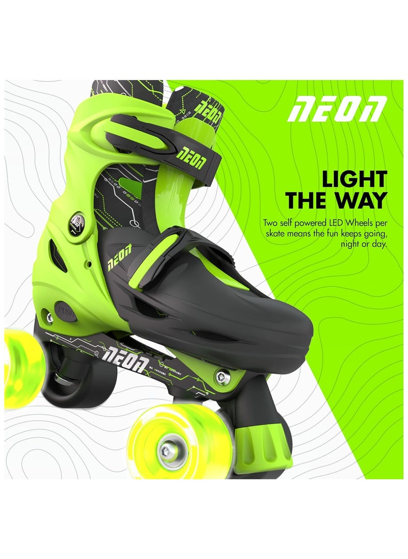 Yvolution Quad and Inline Skates Neon Combo 2-in-1 Skates for Kids with LED Wheels | Adjustable Sizing 3-6 Years  - Image 4