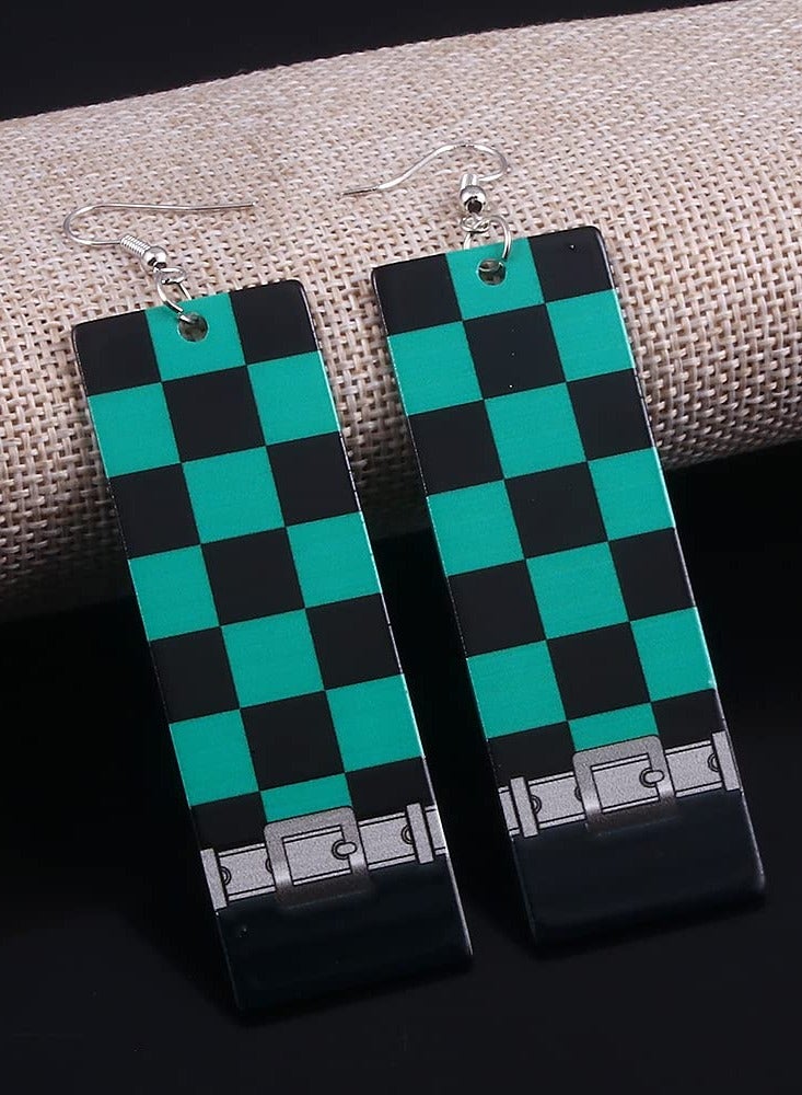 KASTWAVE Anime Kamado Tanjiro Hanafuda Earrings - Kimetsu No Yaiba Hanafuda Earrings - Cosplay Accessories For Womens Girls - Image 2